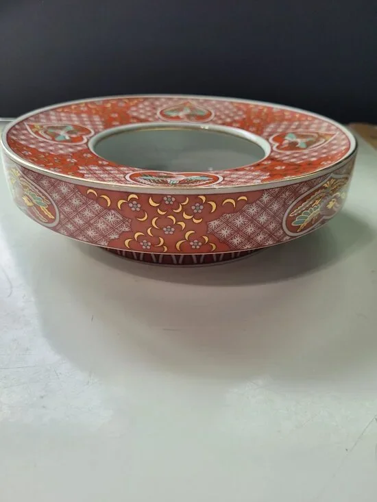 The Toscany Collection Arita Japan Porcelain Bowl Ashtray Red Gold Phoenix Desig - Picture 11 of 13
